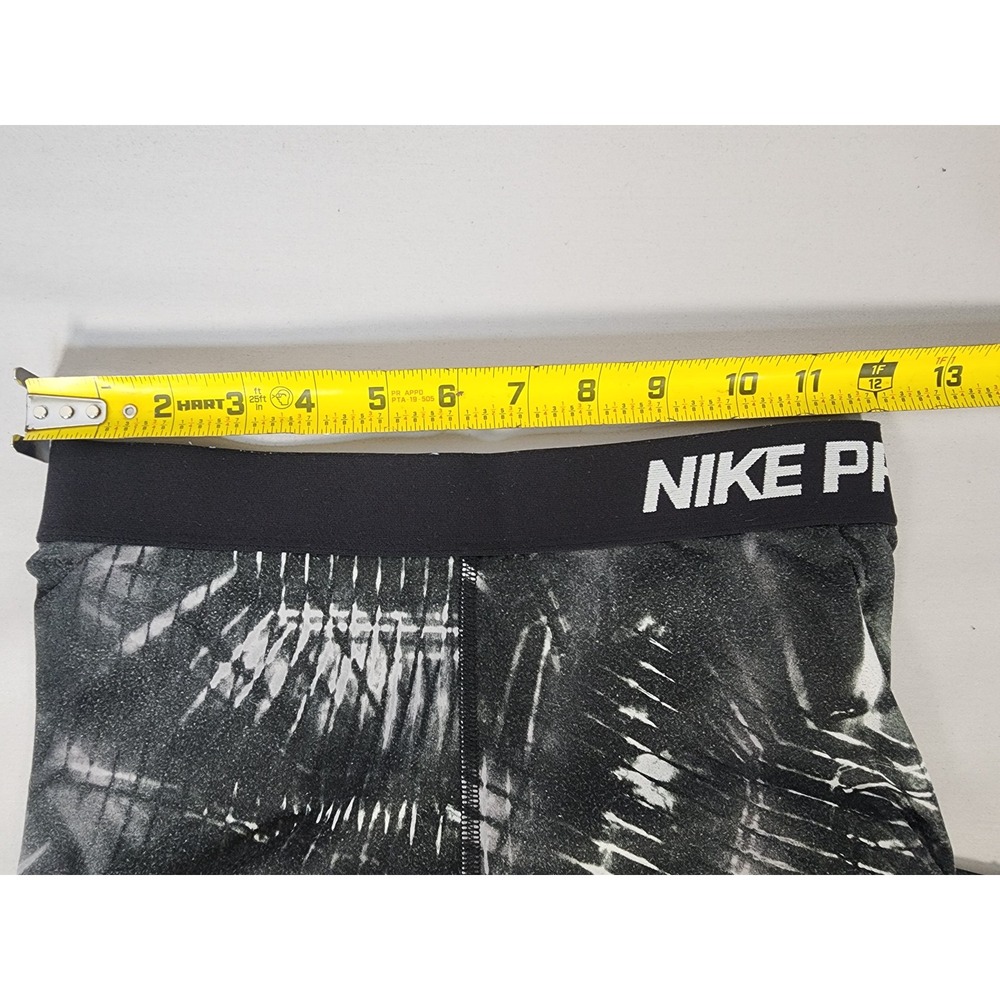 Nike Pro Dri-FIT Leggings Womens XS Black White Abstract Print Athletic Tights - Picture 5 of 11